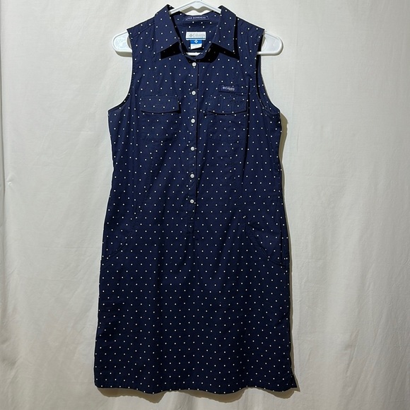 Columbia PFG Super Bonehead Sleeveless Polka Dot Dress - Picture 1 of 9